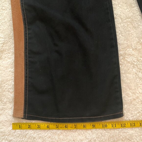 VTG 1970s Roncelli 2-Tone Black Tan Bell Bottom 2 Piece Disco Suit Sz 7/8 XS - Picture 10 of 15